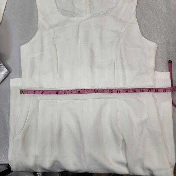 Women's 12 White Two Piece Dress Church Suit Formal Jacquard Embroidery Jacket - Picture 8 of 15